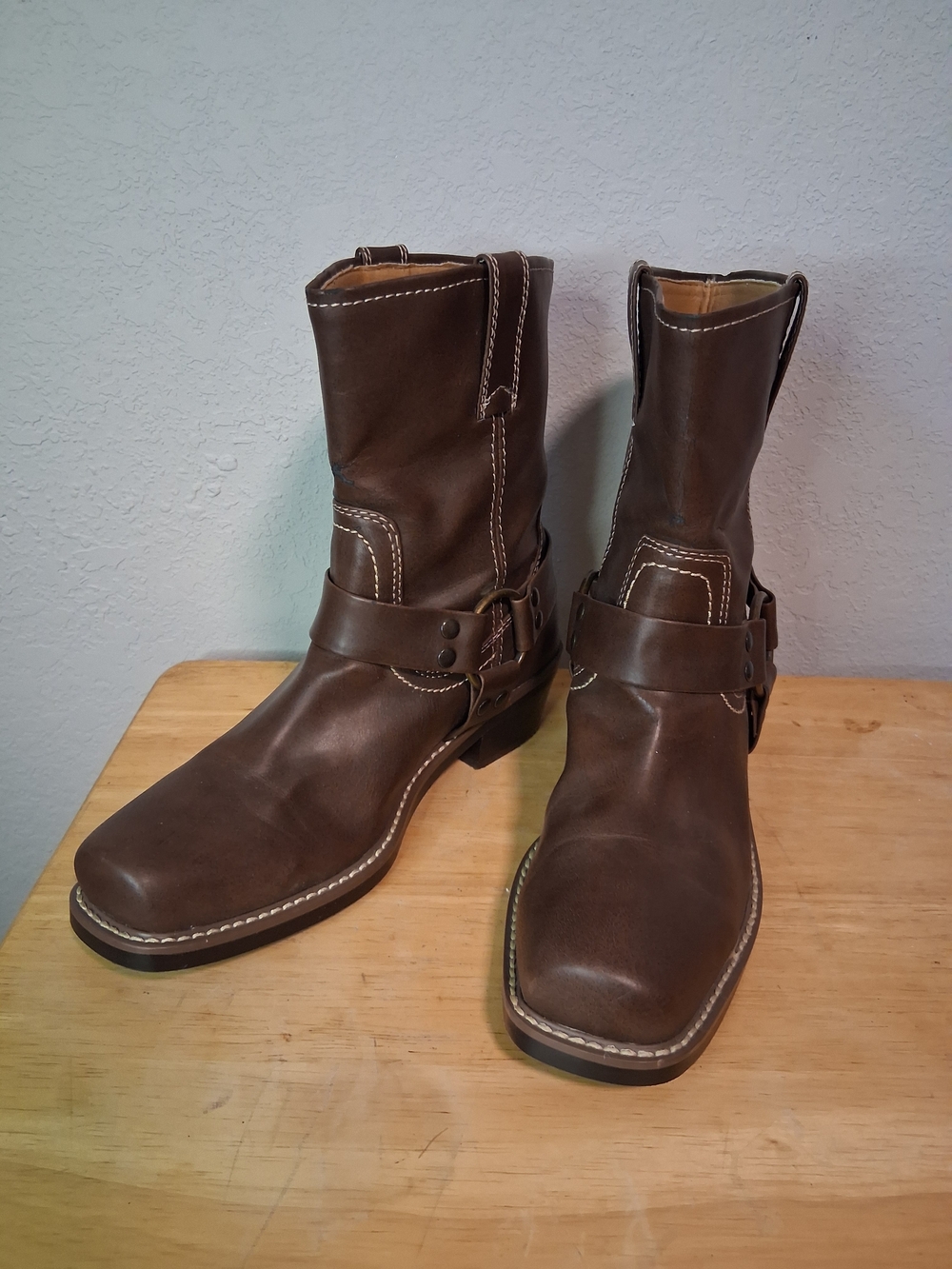 Rampage Womens Black Harness Style Boots Size 8.5